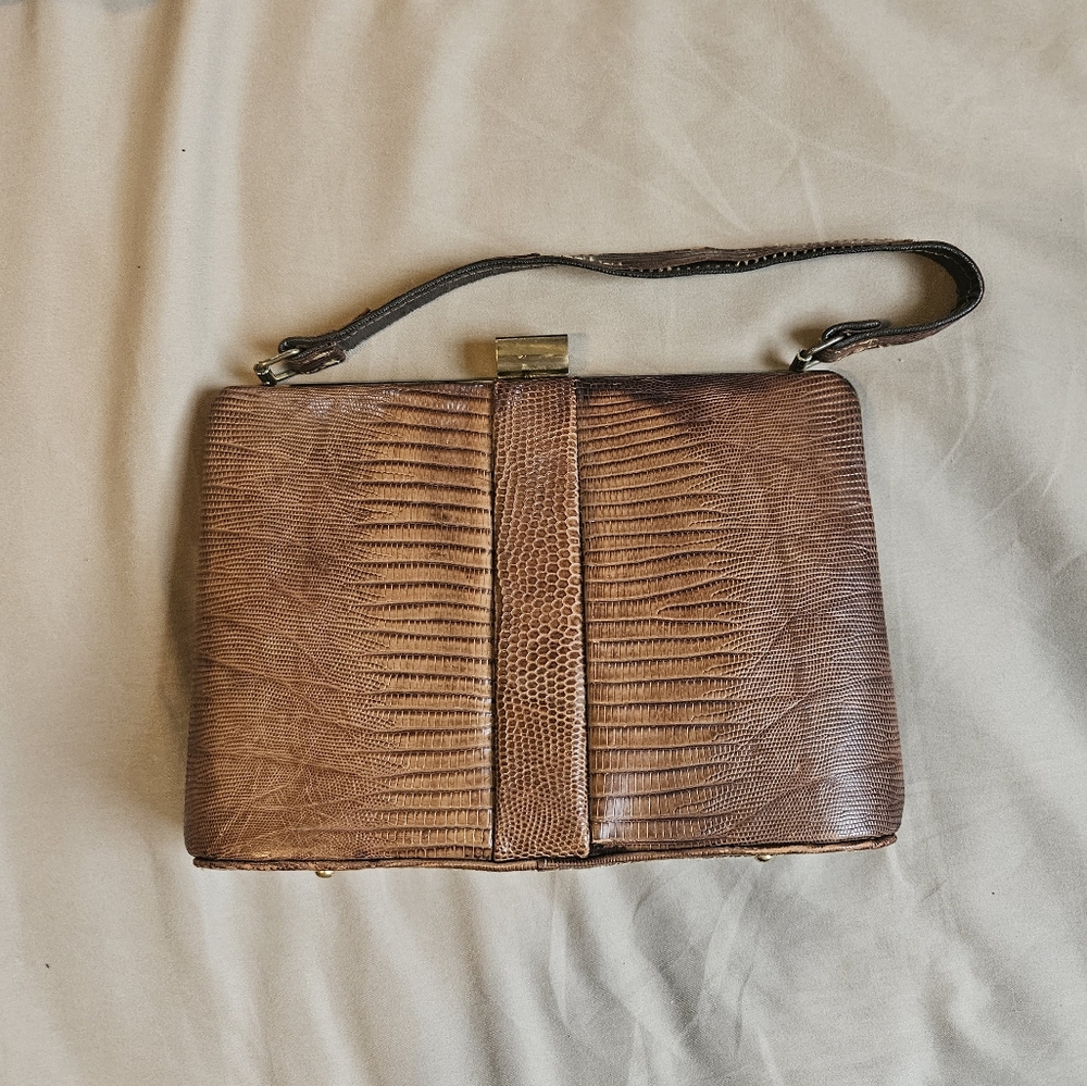 Vintage Brown Alligator Handbag